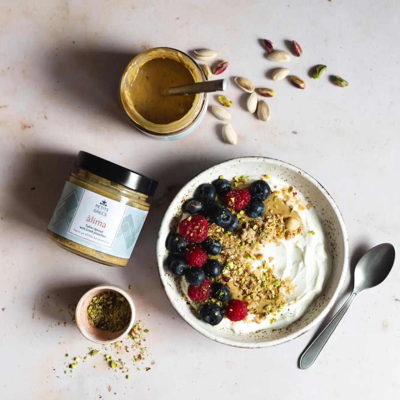 Alima - Tahini Spread with Greek Pistachios - Hellenic Sun Gifts
