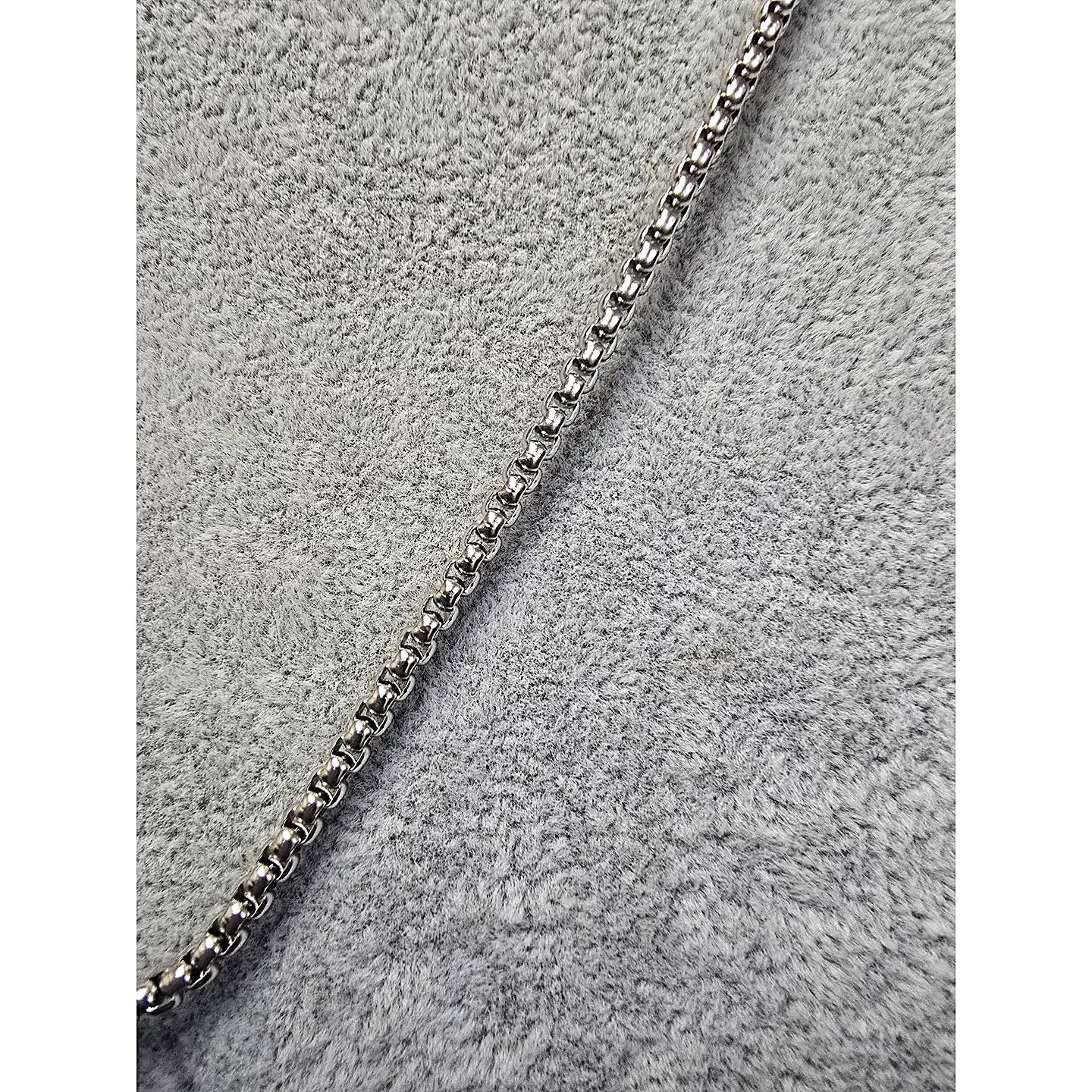 Stainless steel box chain detail for Spartan Helmet pendant necklace, 23-inch length