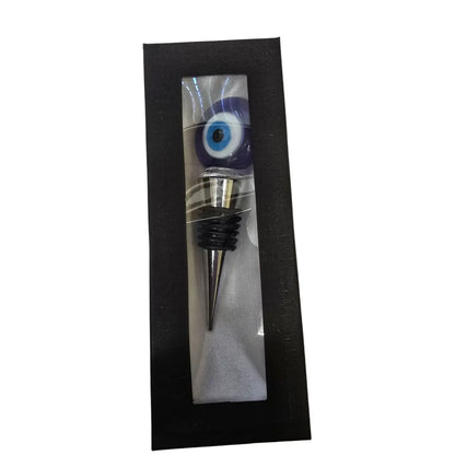 Wine bottle stopper with eye design in a black box packaging