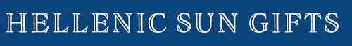 Text 'HELLENIC SUN GIFTS' in white on a blue background