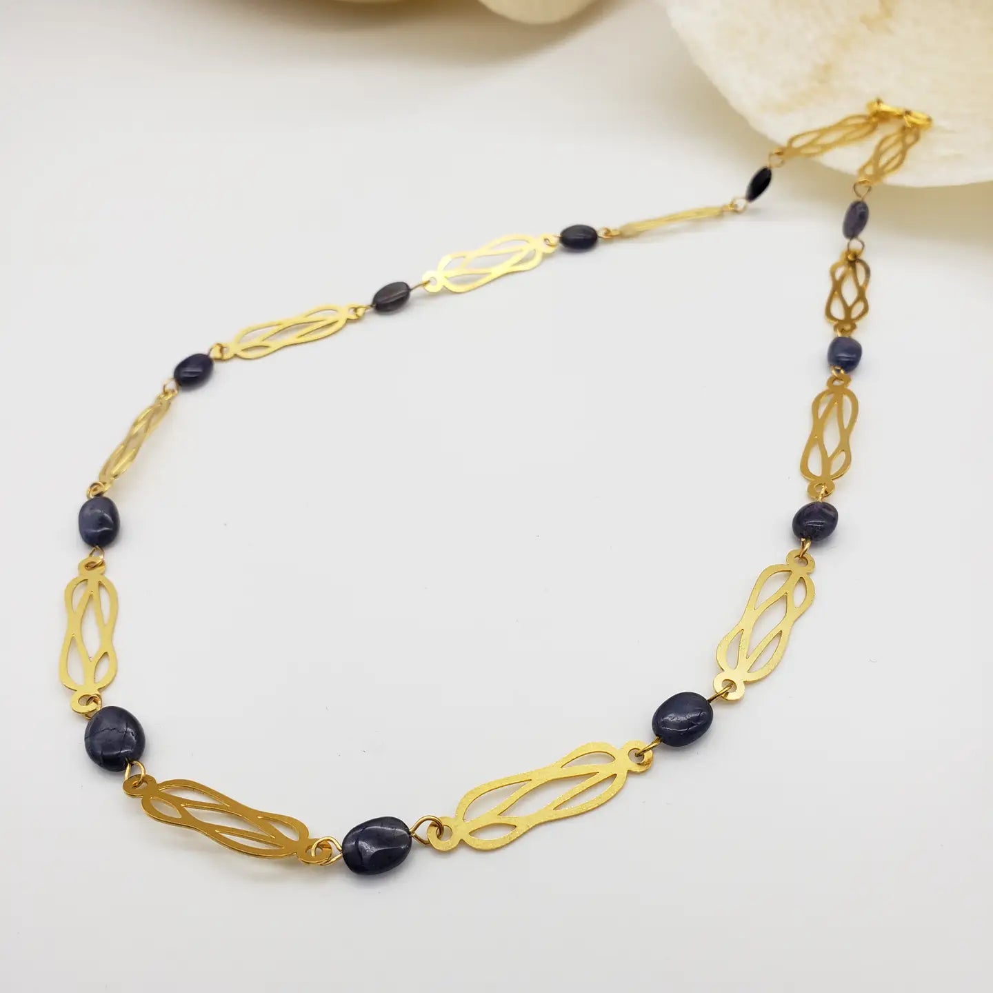 Herculean Knot Necklace & Earrings Set with Iolite