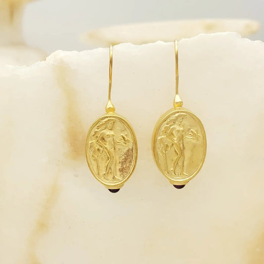 Aphrodite Coin Earrings - Hellenic Sun Gifts