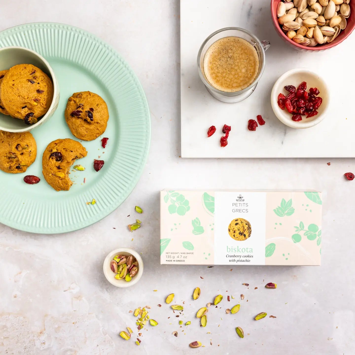 Biskota - Cranberry Cookies with Pistachio - Hellenic Sun Gifts