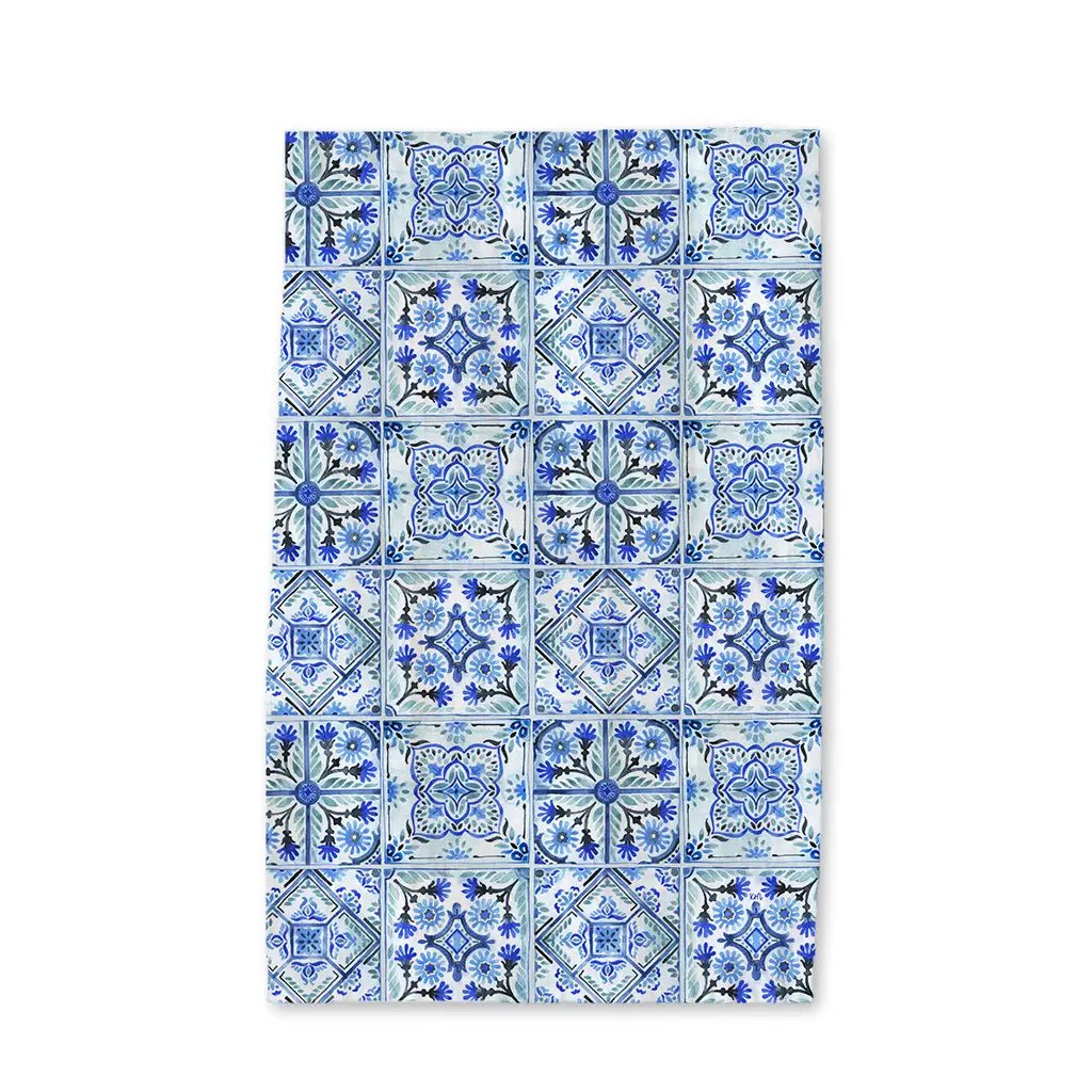 Blue Mediterranean Tile Tea Towel - Hellenic Sun Gifts