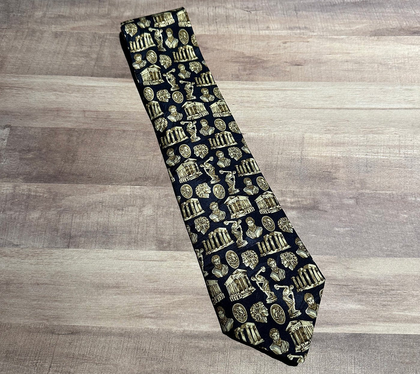 Greek Navy Blue Discobolus Necktie - Hellenic Sun Gifts