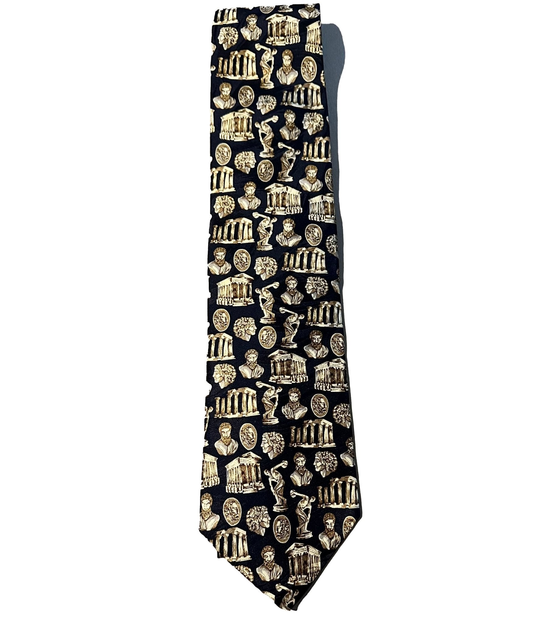 Greek Navy Blue Discobolus Necktie - Hellenic Sun Gifts