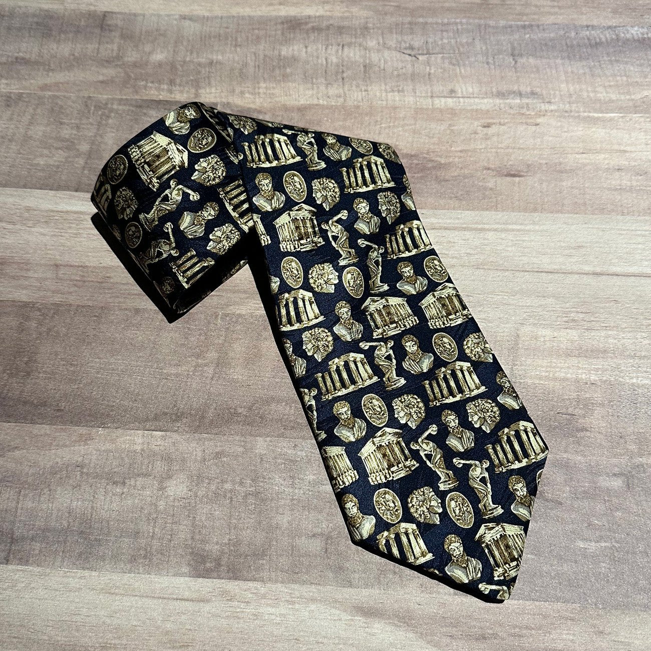 Greek Navy Blue Discobolus Necktie - Hellenic Sun Gifts