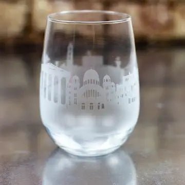 Greek Skylines Stemless Wine Glasses (Set of 2) - Hellenic Sun Gifts