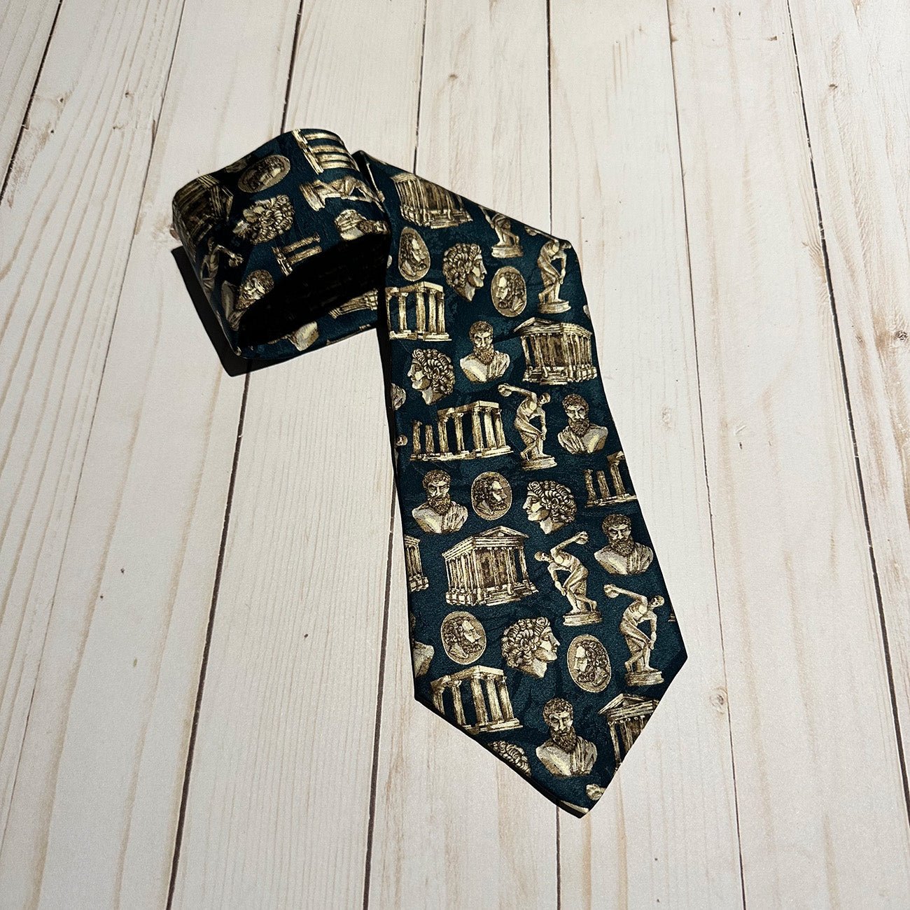 Greek Teal Discobolus Necktie - Hellenic Sun Gifts