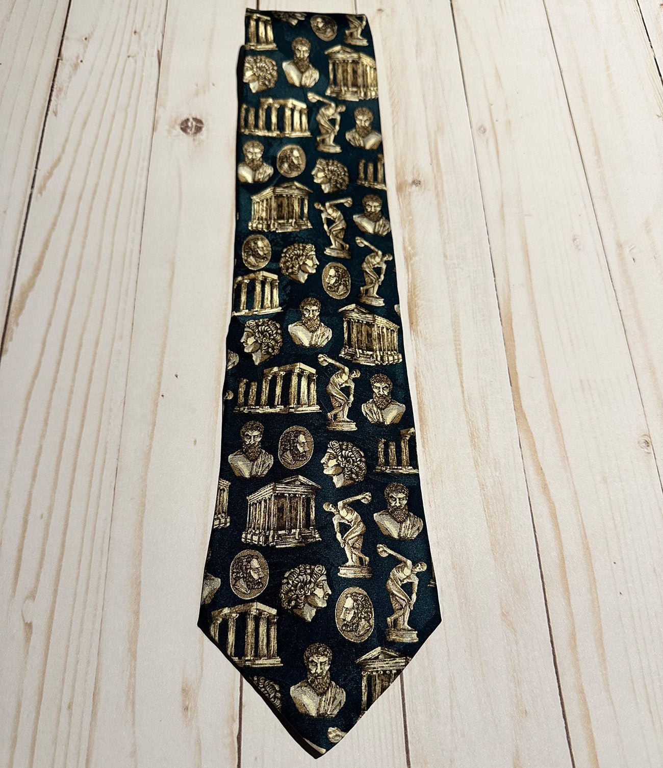 Greek Teal Discobolus Necktie - Hellenic Sun Gifts