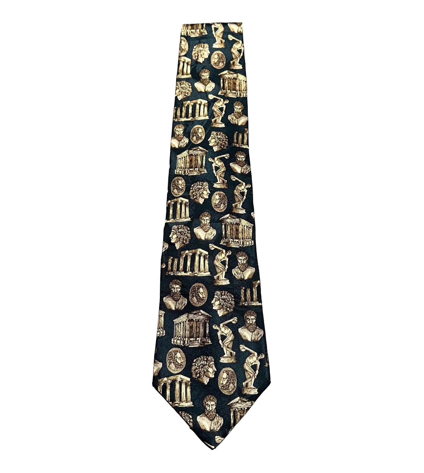 Greek Teal Discobolus Necktie - Hellenic Sun Gifts