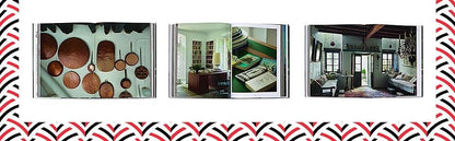 Collage of three images showing decorative items, a room with furniture, and a living room.