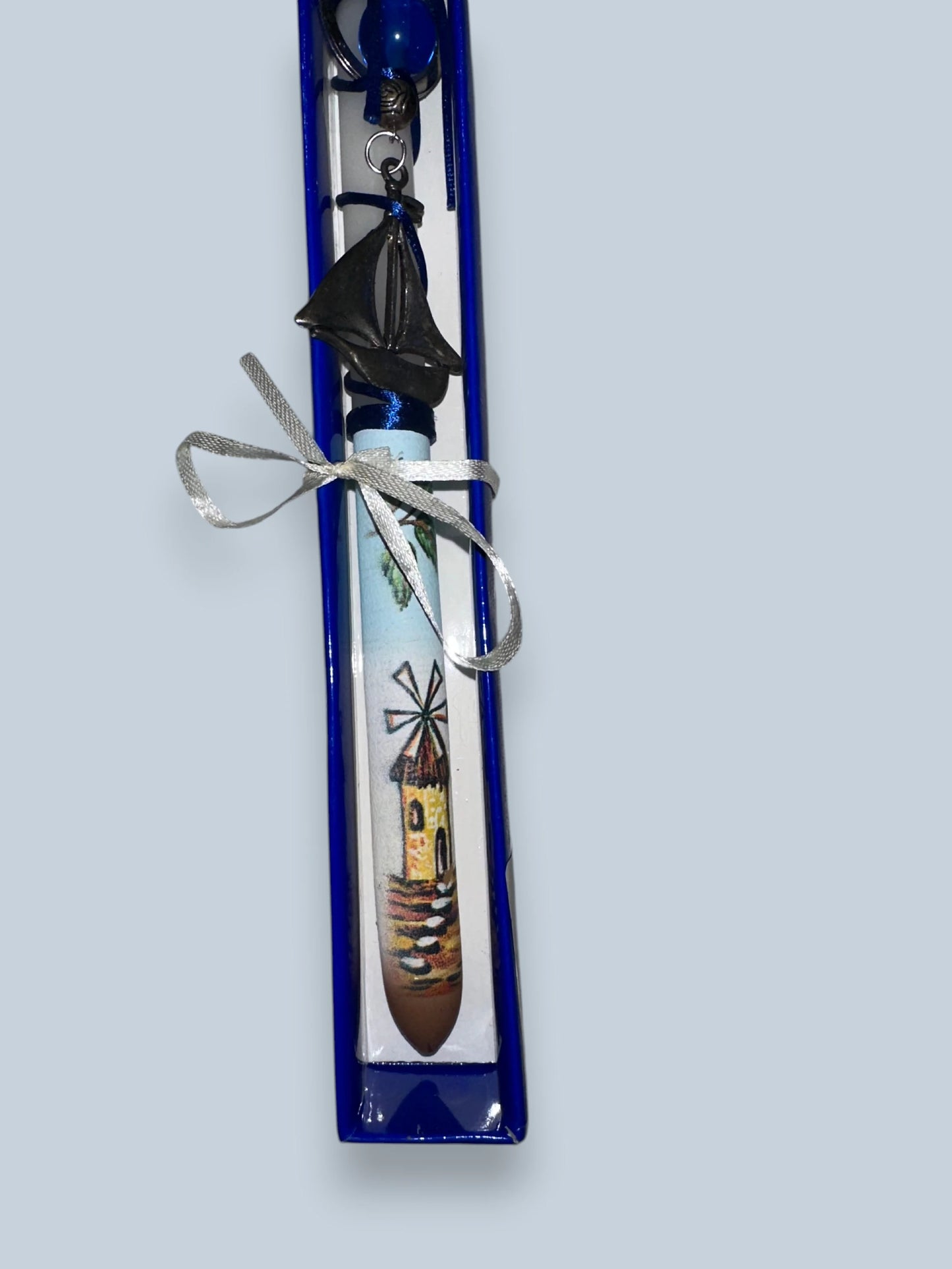 Greek Orthodox Easter Candle Lambada - Mykonos with Sailboat
