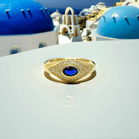 Oceanic Opulence: The Santorini Ring - Hellenic Sun Gifts