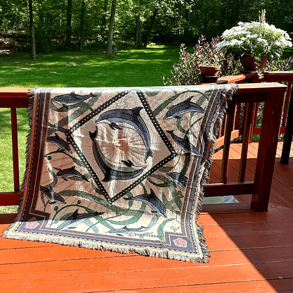 Porpoise Song Tapestry Throw Blanket 51 x 68 - Hellenic Sun Gifts